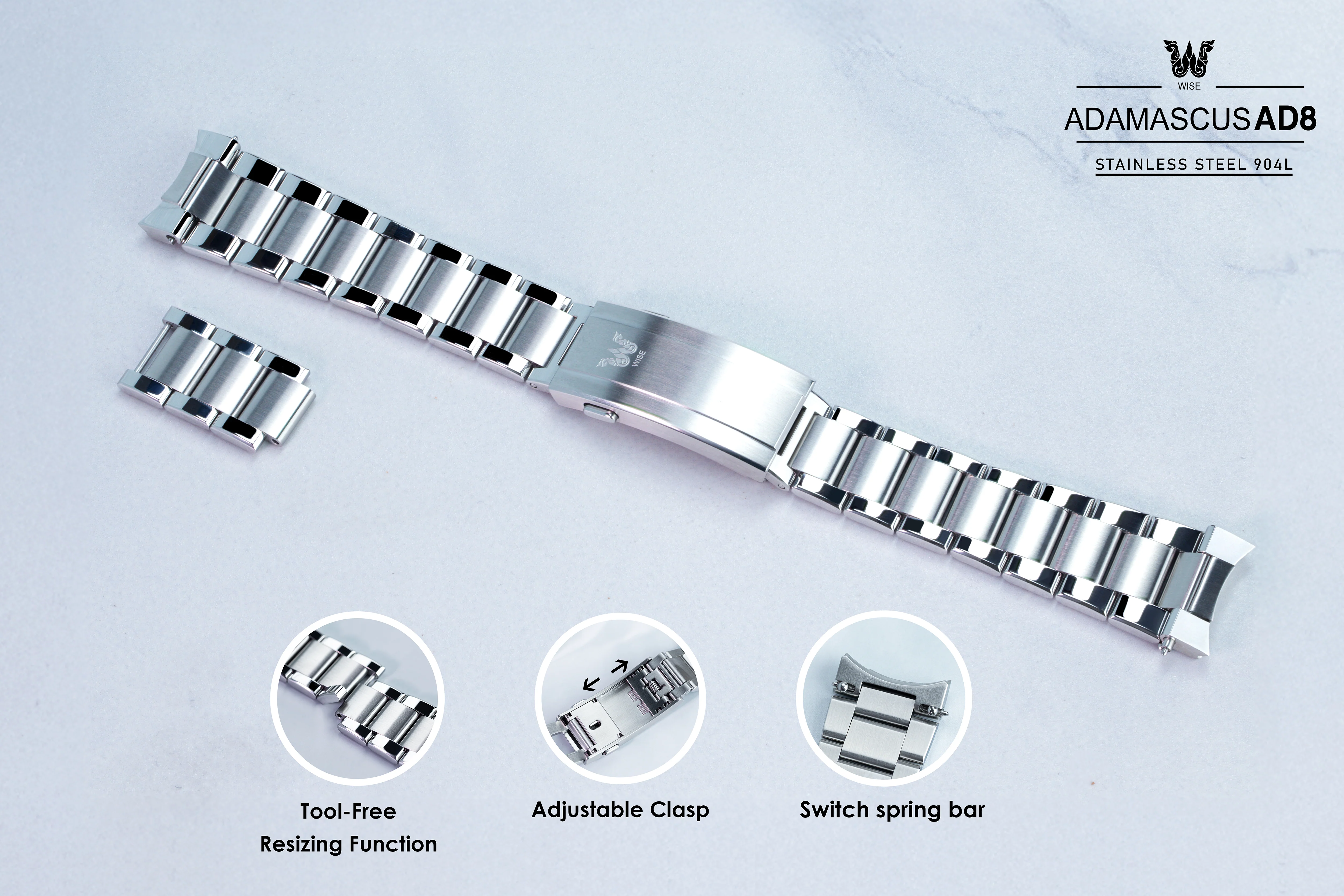 ADAMASCUS AD830A-S Stainless 904L Bracelet Set - Image 6